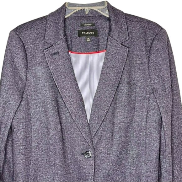 Talbots Aberdeen Twill Pique Knit Blazer - Denim Blue - 14 - Picture 3 of 12